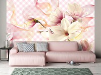 Флизелиновые фотообои цветы 254x184 см Нежная магнолия (10124V4)+клей
