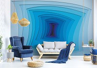 Искусство флизелиновые 3д фотообои 416x254 см Туннель в синих оттенках (10125VEXXXL) +клей