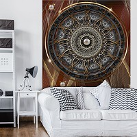 Флизелиновые фотообои красивые 184x254 см Абстрактная мандала с украшениями на темном фоне (10126V4A)+клей - вид 5 миниатюра