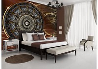 Флизелиновые фотообои восточный стиль 460x300 см Темная мандала на фоне с узорами (10126V12) +клей