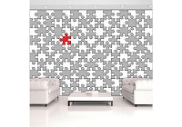 Флизелиновые фотообои для детской 312x219 см Черно-белые пазлы (10129VEXXL) +клей