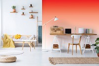 Флизелиновые фотообои абстракция 254x184 см Белый и красный градиент (10140V4)+клей