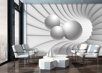 Флизелиновые фотообои 520x318 см 3D-туннель с белыми сферами (10141VEXXXXXL) +клей