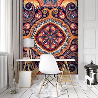 Абстракция флизелиновые фотообои на стену Орнамент Фольклорное Искусство 206x275 см Восточный узор (10142VEA)+клей