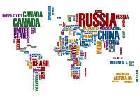 Флізелінові фотошпалери на стіну 416x290 см Карта світу за назвами країн (10144VEXXXXL) +клей - вид 1 мініатюра