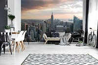 Популярные флизелиновые фотообои Панорама Метрополис 368x254 см Небоскребы в Нью-Йорке (10149V8)+клей