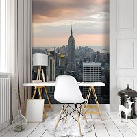 Флизелиновые фотообои в стиле город Панорама Метрополис 206x275 см Небоскребы в Нью-Йорке (10149VEA)+клей