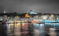 Флізелінові фотошпалери для кухні 460x300 см Вогні нічного міста Стамбул (10152V12) +клей - вид 1 мініатюра