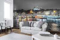 Флизелиновые фотообои в спальню 416x254 см Огни ночного города Стамбул (10152VEXXXL) +клей