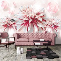 3д флизелиновые фотообои 368x254 см Три цветка и шары (10153V8) +клей