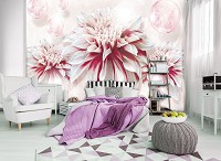 3d флизелиновые фотообои 312x219 см Три цветка и шары (10153VEXXL) +клей