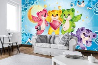 Флизелиновые фотообои в детскую 368x254 см Красочные плюшевые мишки Сказка для детей (10156V8) +клей