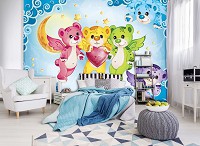 Яркие флизелиновые фотообои в детскую комнату 312x219 см Красочные плюшевые мишки Сказка для детей (10156VEXXL) +клей