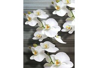 3 д флизелиновые фотообои в спальню цветы 206x275 см Белые орхидеи на фоне серых досок (1015VEA)+клей - вид 1 миниатюра