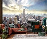 Манхэттен 3д флизелиновые фотообои 460x300 см город Нью-Йорк и чистое небо (10160V12) +клей