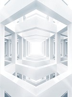 Флізелінові фотошпалери 3 д 184x254 см Біла Абстракція (10161V4A)+клей - вид 1 мініатюра