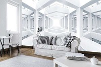 Искусство флизелиновые фотообои 520x318 см 3Д Абстракция Белые колоны (10161VEXXXXXL) +клей