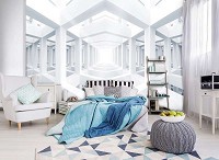Флизелиновые фотообои 3 д Белая Абстракция (10161V)+клей