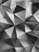 Флізелінові 3D чорно-білі фотошпалери в інтер'єрі 184x254 см Геометрична сучасна стіна з трикутників (10162V4A)+клей - вид 1 мініатюра