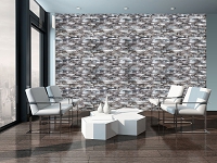 Флизелиновые фотообои на стену под кирпич стиль лофт 416x290 см Декоративные серые камни (10184VEXXXXL) +клей