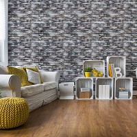 Флизелиновые фотообои в коридор стиль лофт 368x280 см Декоративные серые камни (10184V10) +клей