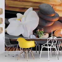 Флизелиновые фотообои 3д цветы 520x318 см СПА Орхидея и Камни (10188VEXXXXXL) +клей