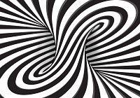 Флизелиновые фотообои абстракция в интерьере 416x254 см 3D черно-белый водоворот (10204VEXXXL)+клей - вид 1 миниатюра