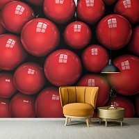 З д флизелиновые фотообои 312x219 см Красные шары крупным планом (10208VEXXL)+клей