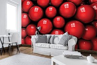 Флизелиновые фотообои в спальню над кроватью 368x254 см Красные шары крупным планом (10208V8)+клей - вид 7 миниатюра