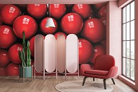 Флизелиновые фотообои в спальню над кроватью 368x254 см Красные шары крупным планом (10208V8)+клей - вид 8 миниатюра