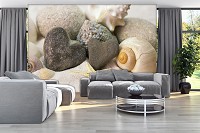Красиві флізелінові фотошпалери 312x219 см 3Д Ракушки Камені СПА (10240VEXXL)+клей