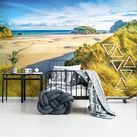 Вид на море флизелиновые 3д фотообои 368x254 см Облака над пляжем (10248V8) +клей