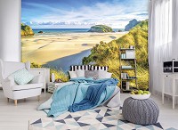 Пляж флизелиновые фотообои 3Д Ландшафт Пляж Небо Дюны Облака над морем (10248V)+клей