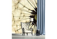 3д флизелиновые фотообои в спальню цветы 184x254 см макросъемка желтого одуванчика (1026V4A)+клей