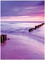 Флизелиновые фотообои в спальню природа 184x254 см Фиолетовый морской пляж (1028V4A)+клей - вид 1 миниатюра