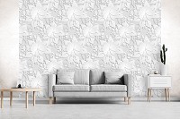 Флизелиновые фотообои на кухню 416x254 см Орнаменты Белые Цветы (10293VEXXXL) +клей