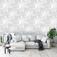Флизелиновые фотообои в коридор 416x290 см Орнаменты Белые Цветы (10293VEXXXXL) +клей