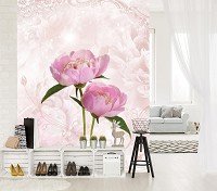 Флізелінові фотошпалери 184x254 см Квіти рожеві півонії (10295V4A)+клей