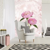 Флизелиновые фотообои цветы 206x275 см Розовые пионы (10295VEA)+клей