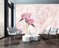 Флизелиновые фотообои абстракция 254x184 см Цветы розовые пионы (10295V4)+клей