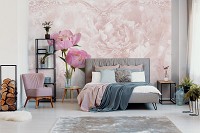 Флізелінові фотошпалери 416x254 см Квіти рожеві півонії (10295VEXXXL) +клей