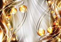 Флізелінові фотошпалери абстракція 368x254 см Золоті кулі та лінії (10296V8) +клей - вид 1 мініатюра