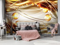 Искусство флизелиновые фотообои 312x219 см Линии и шары (10297VEXXL)+клей