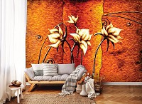 Флизелиновые фотообои в интерьере 312x219 см Искусство Нарисованные Цветы (10304VEXXL)+клей - вид 7 миниатюра