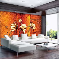 Флизелиновые фотообои на стену 254x184 см Искусство Нарисованные Цветы (10304V4)+клей