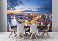 Флизелиновые фотообои город 312x219 см 3Д Панорама Берлина (10307VEXXL)+клей