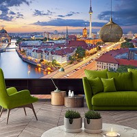 Флизелиновые фотообои город 368x254 см 3Д Панорама Берлина (10307V8)+клей - вид 9 миниатюра