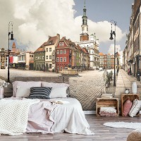 Готовые флизелиновые фотообои 520x318 см 3Д Город Познань Вид на Ратушу (10308VEXXXXXL) +клей