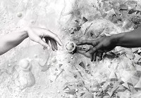 Флізелінові фотошпалери мистецтво 416x254 см Художня репродукція Створення Адама - Руки (10313VEXXXL) +клей - вид 1 мініатюра