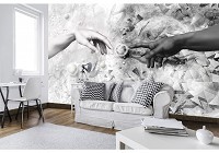Флизелиновые фотообои в интерьере искусство 416x290 см Художественная репродукция Сотворение Адама - Руки (10313VEXXXXL) +клей